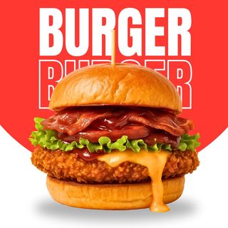 Chicken bacon burger