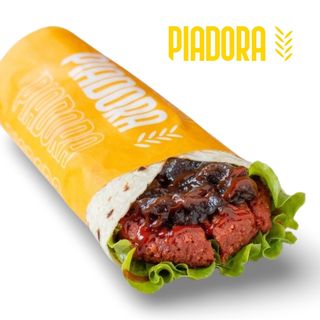 Vegan meat*, lattuga, cipolle caramellate e salsa BBQ