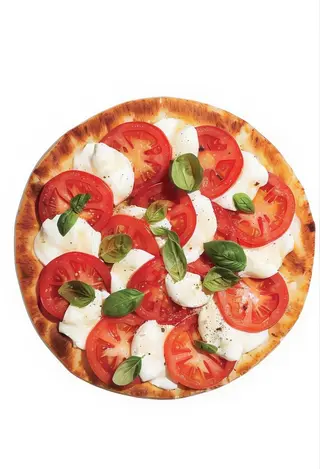 Caprese con pomodoro, mozzarella e origano