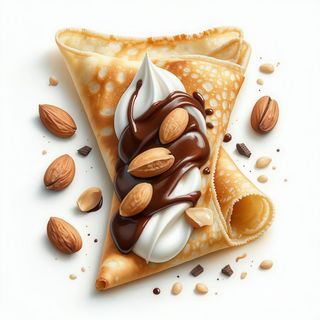 Crêpe con Nutella,crema al Bayles e noccioline