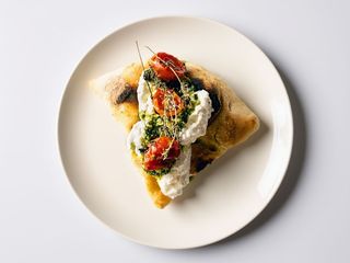 Burrata confit e pesto di basilico