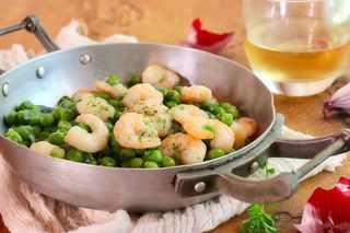 24 Gamberi con piselli