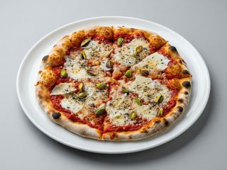 Stracciatella, pistacchio e grana