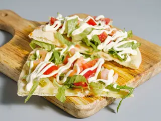 Pizza gamberetti al spicchio