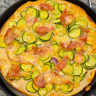 Zucchine, prosciutto cotto e mozzarella - bianca