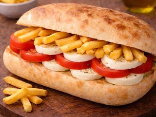 PanCaprese Pomodoro Mozzarella Patatine Olio Origano