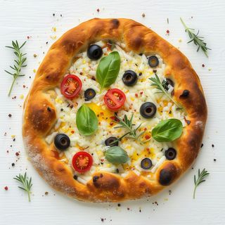 Pan - rustico mozzarella, prosciutto crudo, rucola, pomodorini, grana.