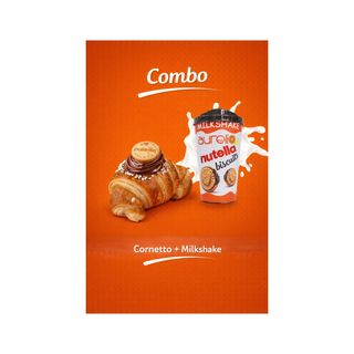 Combo Cornetto e milkshake (cornetto nutella e milkshake nutella)