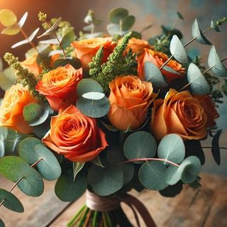 Bouquet 12 rose arancio