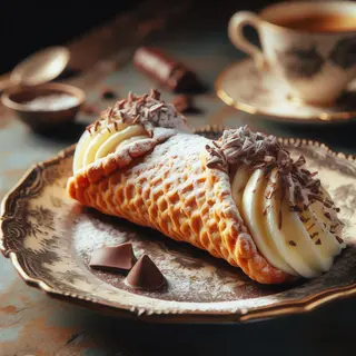 Cannolo siciliano con crema