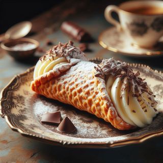 Cannolo siciliano con crema
