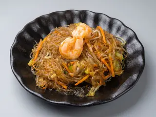 157 Spaghetti soia con gamberi