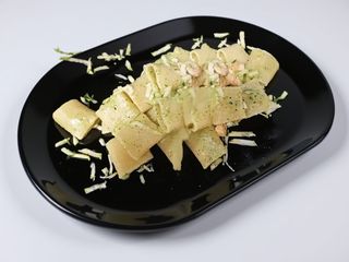 Paccheri in crema di zucchine e gamberetti