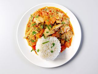 POLLO CURRY PANANG CON CARCIOFI, HALAL