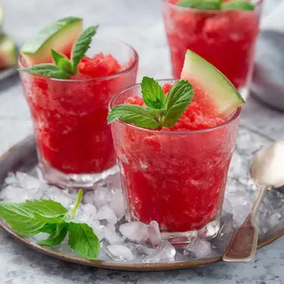 Granita  mandorla e fragola