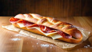 Panino con salame e formaggio