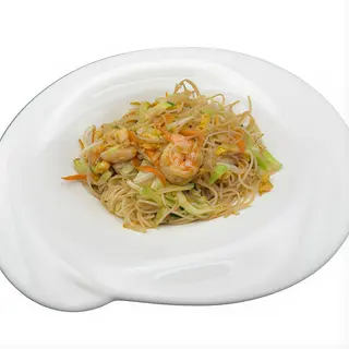 313 Spaghetti di riso con gamberi e verdure