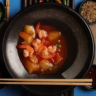 gamberi salsa al agrodoce
