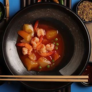 gamberi salsa al agrodoce