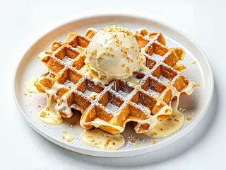 Waffle con cioccolato bianco