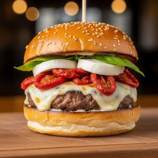 Hamburger con pomodori secchi