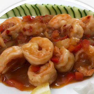 56 Gamberetti in salsa piccante