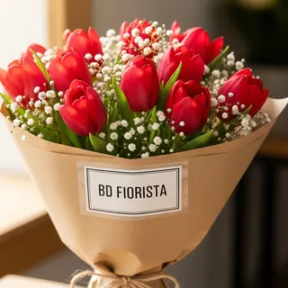 tulipani rossi e gypsophila
