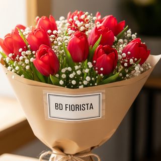 tulipani rossi e gypsophila