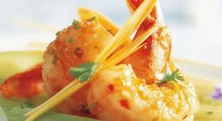 Gamberi con xiangmao (lemon grass) thailandese piccante