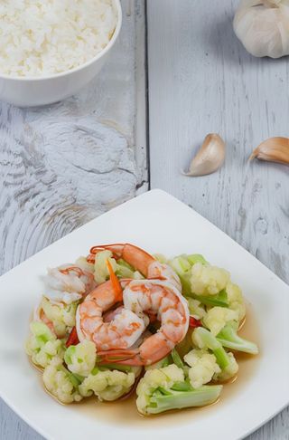 121. Gamberi con asparagi