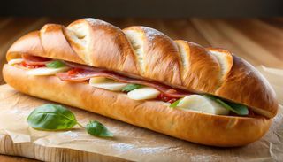 Panino con pomodoro, mozzarella e cotto