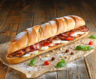 Panino fantasia di formaggi e guanciale