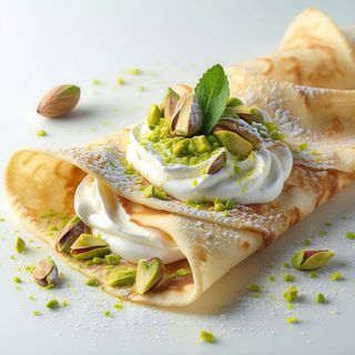 Crêpe con crema al pistacchio e mascarpone