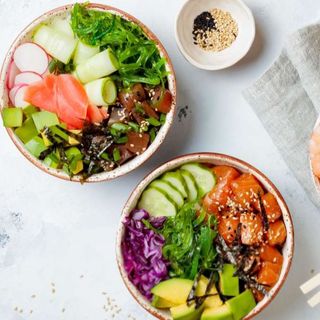 Poke gamberi tempura