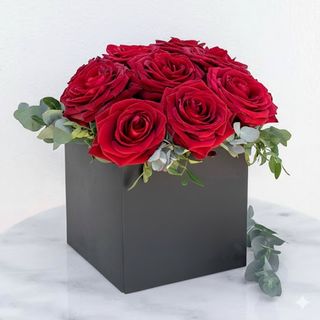 9 rose in una box