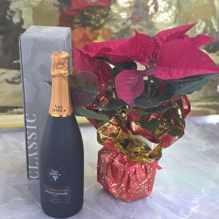 Prosecco e Natale in rosso