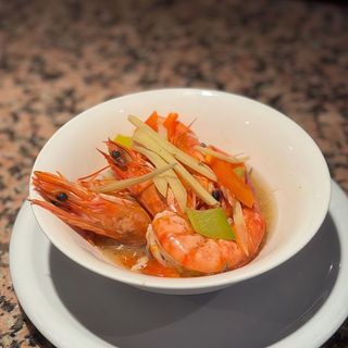 Gamberoni al vapore con vino