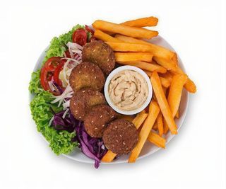2. Piatto falafel e panino vuoto
