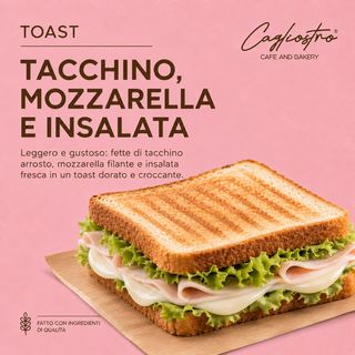 Toast tacchino , mozzarella e insalata