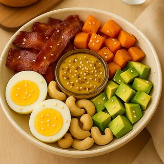 Honey bacon & egg bowl