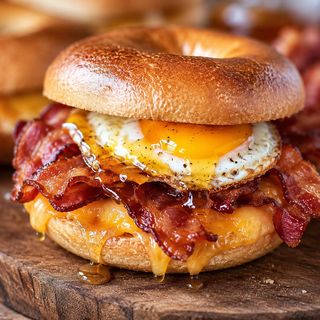 Sunny Egg & Bacon Bagel