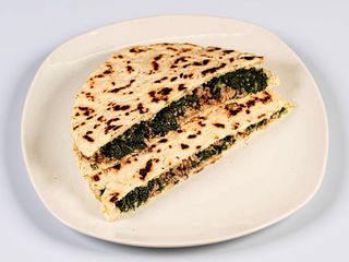 Pizza al testo - Erba cotta e salsiccia