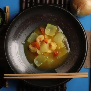 Gamberetti in salsa curry