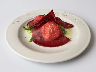 Polenta morbida di Riso Nero Beppino con Gorgonzola