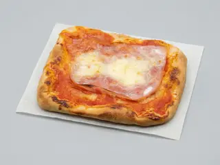 Pizzetta rossa Margherita con patate e cotto