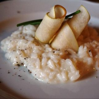 Risotto con Pere, Taleggio e Pepe rosa