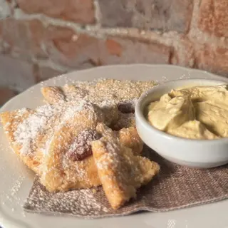 Sbrisolona di Riso con Crema Zabaione