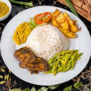 Plain rice e curry