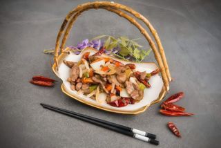 S30 Agnello sale pepe e cumino, Tofu saltato con verdure