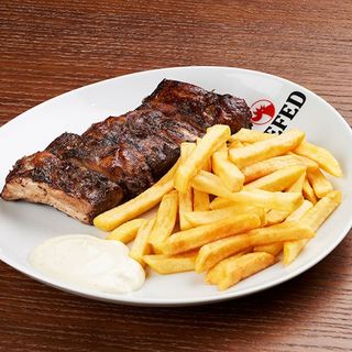 NO GLUTINE - Ribs con patate fritte mezza baffa
